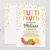 Tutti frutti feest nodigen Tutti frutti verjaardag Kaart (Voorkant / Achterkant)