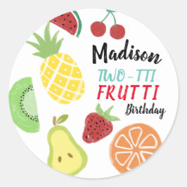 Tutti frutti Fresh Summer Birthday Shower Ronde Sticker
