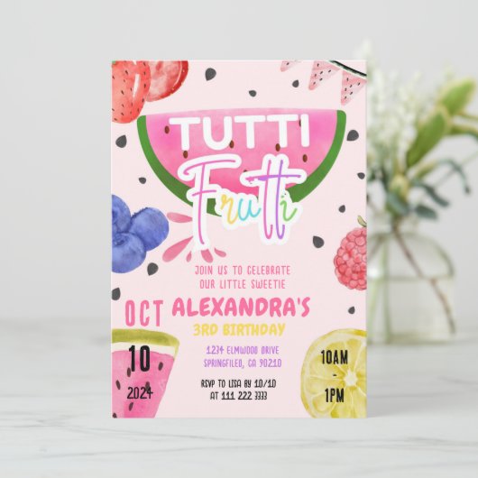 Tutti Frutti Fruit 1e 3e 4e 6e 7e 8e 9e Kaart (Staand voorkant)