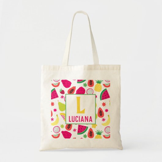 Tutti Frutti Fruit Patroon Gepersonaliseerde meisj Tote Bag (Voorkant)