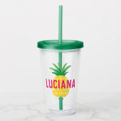 Tutti Frutti Fruit Pineapple Personalized Girls Acryl Drinkbeker (Voorkant)