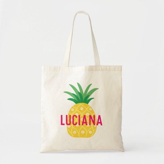 Tutti Frutti Fruit Pineapple Personalized Girls Tote Bag (Voorkant)