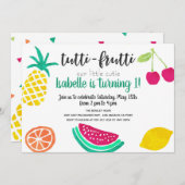 Tutti Frutti Invitation for Birthday of Any Event! Kaart (Voorkant / Achterkant)