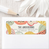 Tutti Frutti Kleurrijke Fruit 2e Verjaardag Etiket (Insitu)