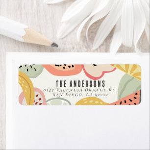 Tutti Frutti Kleurrijke Fruit 2e Verjaardag Etiket