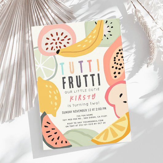 Tutti Frutti Kleurrijke Fruit 2e Verjaardag Kaart