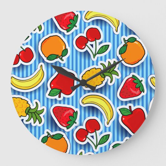 Tutti frutti, muurklok grote klok (Voorkant)