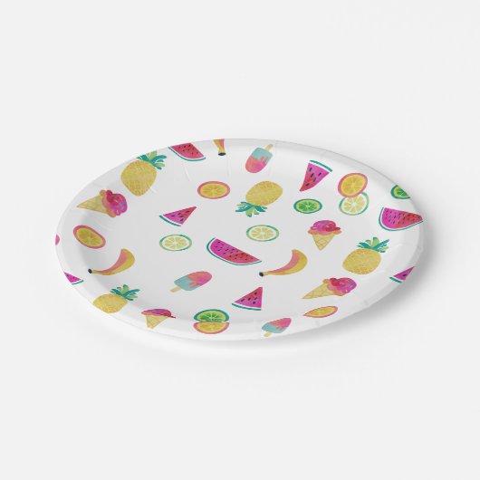 Tutti Frutti Papier Borden Papieren Bordje (Gekanteld)