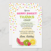 Tutti Frutti Party Fruit Verjaardag Dank u kaart (Voorkant / Achterkant)