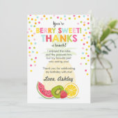 Tutti Frutti Party Fruit Verjaardag Dank u kaart (Staand voorkant)