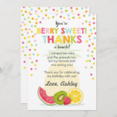 Tutti Frutti Party Fruit Verjaardag Dank u kaart (Voorkant / Achterkant)