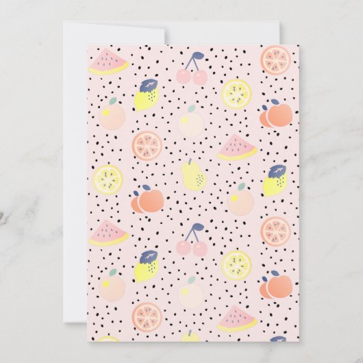 Tutti Frutti Pastel Fruit 2e verjaardag Kaart (Achterkant)