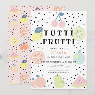 Tutti Frutti Pastel Fruit 2e verjaardag Kaart