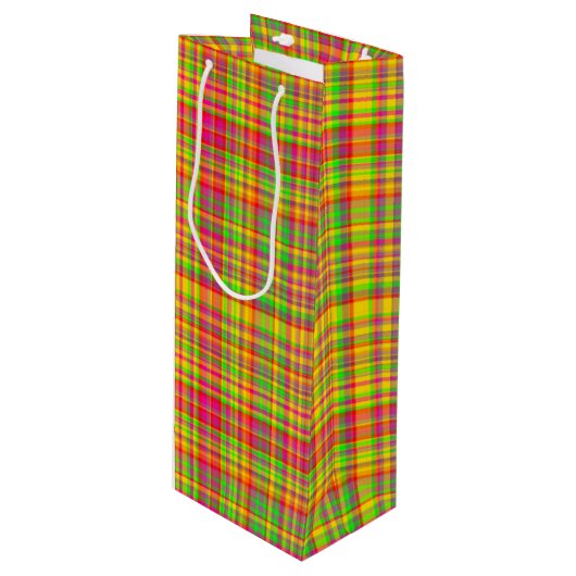 Tutti Frutti PLAID 4-WINE GIFT BAG Wijn Cadeautas (Voorkant Gekanteld)