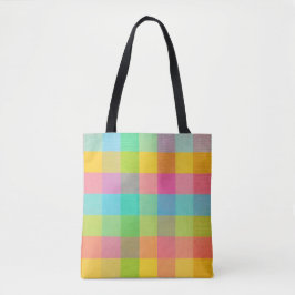 Tutti Frutti Plaid – Heldere geruite dagelijkse pe Tote Bag