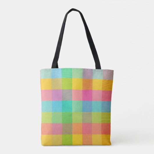 Tutti Frutti Plaid – Heldere geruite dagelijkse pe Tote Bag (Achterkant)