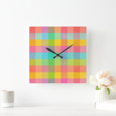 Tutti Frutti Plaid – Kleurrijke geruite wandklok (Huis)