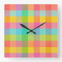 Tutti Frutti Plaid – Kleurrijke geruite wandklok