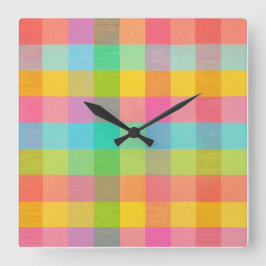 Tutti Frutti Plaid – Kleurrijke geruite wandklok