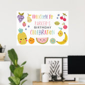 Tutti Frutti Rainbow Birthday Party Welcome Banner Poster (Thuiskantoor)