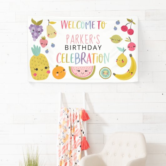 Tutti Frutti Rainbow Birthday Welkom Spandoek (Insitu)