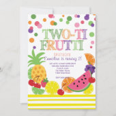 Tutti Frutti Second Birthday INvitation Kaart (Voorkant)