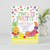 Tutti Frutti Second Birthday INvitation Kaart (Staand voorkant)