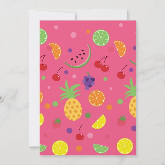 Tutti Frutti Second Birthday INvitation Kaart (Achterkant)