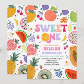 Tutti Frutti Tropical Summer Sweet One Birthday Kaart (Voorkant / Achterkant)