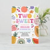 Tutti Frutti Tropical Summer Two Sweet Birthday Kaart (Staand voorkant)