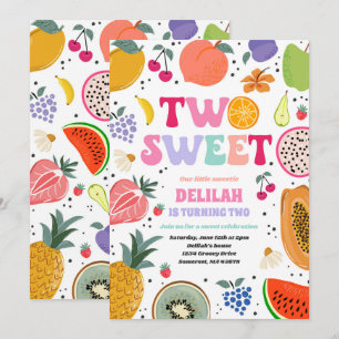 Tutti Frutti Tropical Summer Two Sweet Birthday Kaart