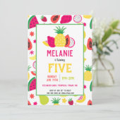 Tutti Frutti Tropisch Fruit Meisjes Verjaardag Kaart (Staand voorkant)