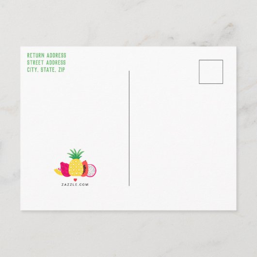 Tutti Frutti Tropisch fruit Verjaardagsfeest Uitnodiging Briefkaart (Achterkant)