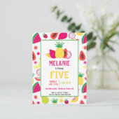 Tutti Frutti Tropisch fruit Verjaardagsfeest Uitnodiging Briefkaart (Staand voorkant)
