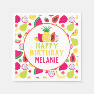 Tutti Frutti Tropisch fruit Verjaardagsfeestpapier Servet