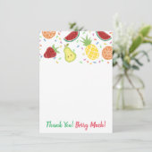 Tutti Frutti Tweede verjaardag of Baby shower Bedankkaart (Staand voorkant)