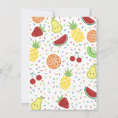 Tutti Frutti Tweede verjaardag of Baby shower Bedankkaart (Achterkant)