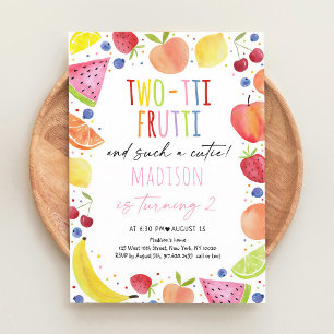 Tutti Frutti Tweede Verjaardagsuitnodiging Meisje Kaart