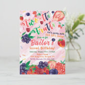 Tutti Frutti | Uitnodiging voor een fruitfeestje (Staand voorkant)