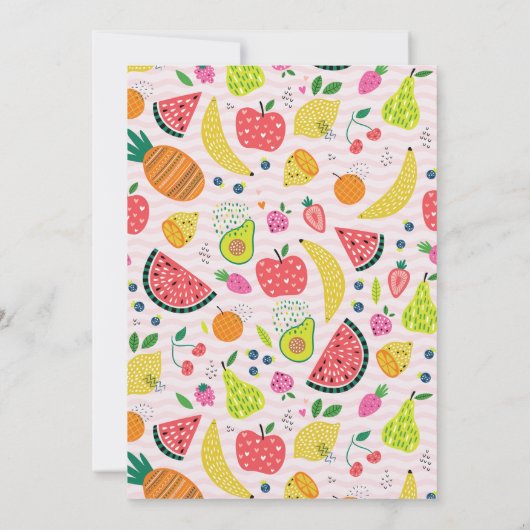 Tutti Frutti | Uitnodiging voor een fruitfeestje (Achterkant)