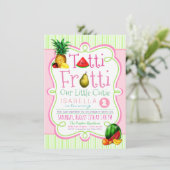 Tutti Frutti uitnodiging voor verjaardagsfeestje (Staand voorkant)