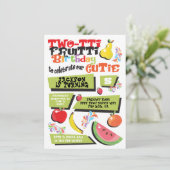 Tutti Frutti uitnodiging voor verjaardagsfeestje (Staand voorkant)
