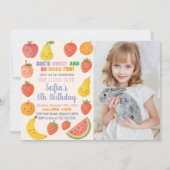 Tutti Frutti Verjaardag Uitnodiging met foto (Voorkant)
