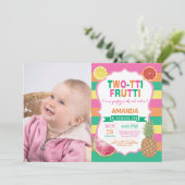 Tutti Frutti verjaardagsfeest uitnodiging 2e verja (Staand voorkant)