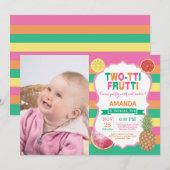 Tutti Frutti verjaardagsfeest uitnodiging 2e verja (Voorkant / Achterkant)