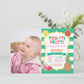 Tutti Frutti verjaardagsfeest uitnodiging 2e verja (Staand voorkant)