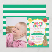 Tutti Frutti verjaardagsfeest uitnodiging 2e verja (Voorkant / Achterkant)