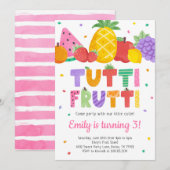 Tutti Frutti verjaardagsuitnodiging Kaart (Voorkant / Achterkant)