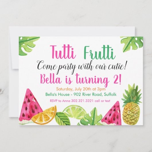 Tutti Frutti - Vruchtendag Kaart (Voorkant)