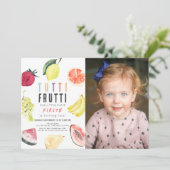 Tutti Frutti Waterverf Fruit 2e verjaardag Foto Kaart (Staand voorkant)